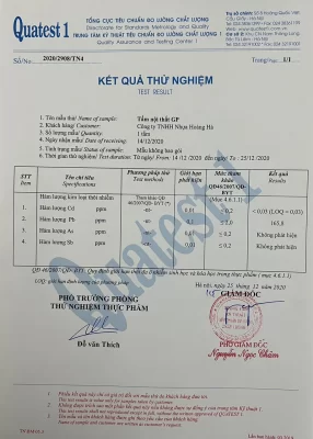 Chứng Chỉ Quatest 1